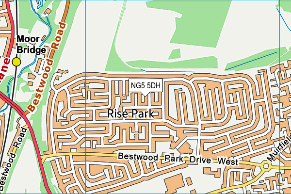 NG5 5DH map - OS VectorMap District (Ordnance Survey)