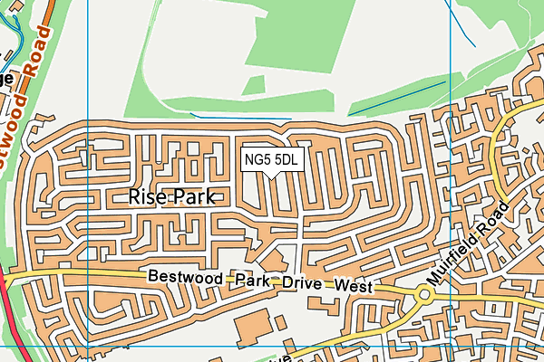 NG5 5DL map - OS VectorMap District (Ordnance Survey)