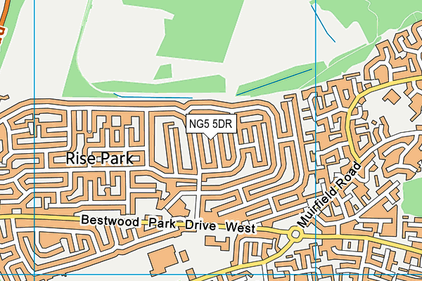 NG5 5DR map - OS VectorMap District (Ordnance Survey)