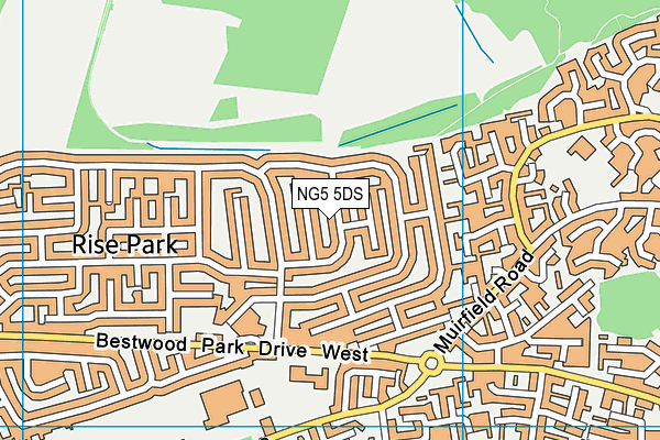 NG5 5DS map - OS VectorMap District (Ordnance Survey)