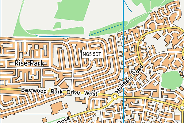 NG5 5DT map - OS VectorMap District (Ordnance Survey)