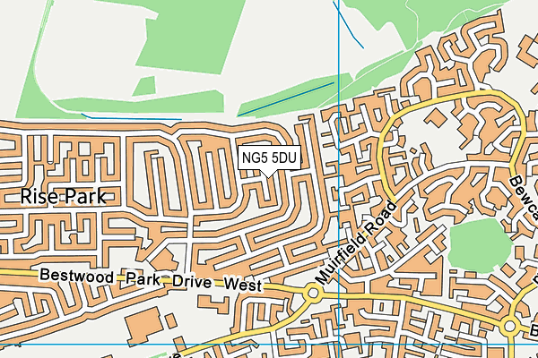 NG5 5DU map - OS VectorMap District (Ordnance Survey)