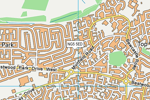 NG5 5ED map - OS VectorMap District (Ordnance Survey)