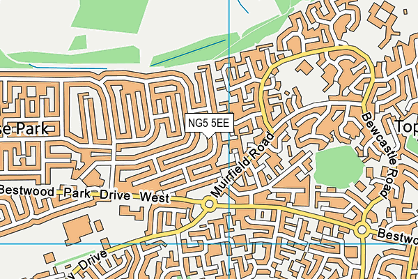 NG5 5EE map - OS VectorMap District (Ordnance Survey)