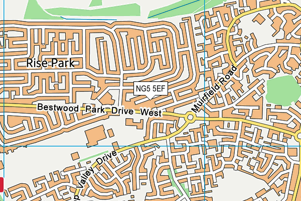 NG5 5EF map - OS VectorMap District (Ordnance Survey)