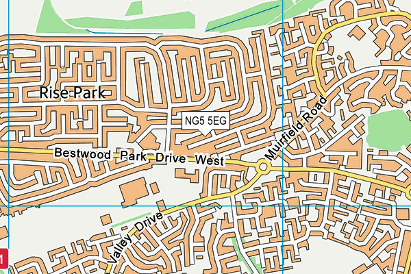 NG5 5EG map - OS VectorMap District (Ordnance Survey)