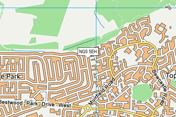 NG5 5EH map - OS VectorMap District (Ordnance Survey)