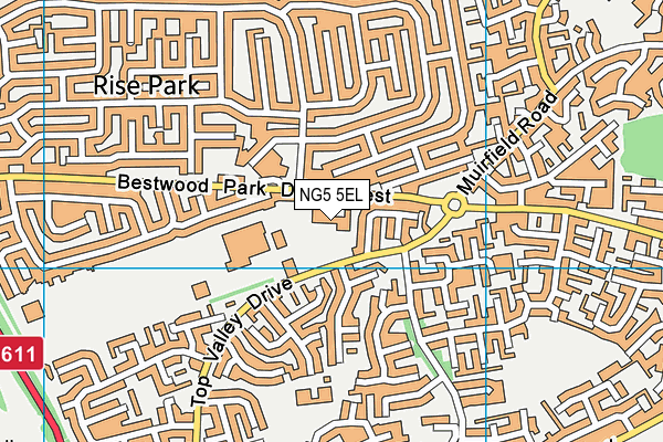 Rise Park Primary and Nursery School map (NG5 5EL) - OS VectorMap District (Ordnance Survey)