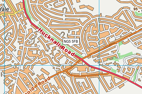 NG5 5FB map - OS VectorMap District (Ordnance Survey)
