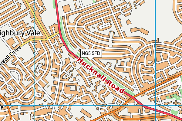 NG5 5FD map - OS VectorMap District (Ordnance Survey)