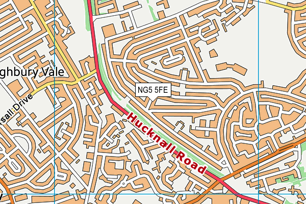 NG5 5FE map - OS VectorMap District (Ordnance Survey)