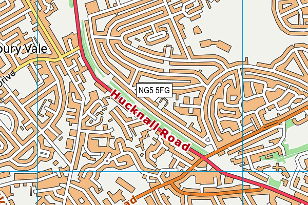 NG5 5FG map - OS VectorMap District (Ordnance Survey)