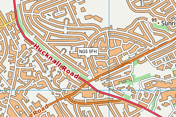 NG5 5FH map - OS VectorMap District (Ordnance Survey)