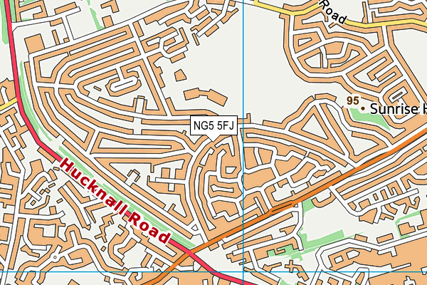 NG5 5FJ map - OS VectorMap District (Ordnance Survey)