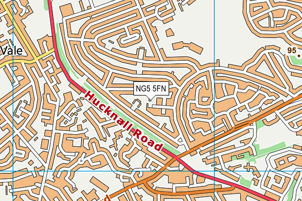 NG5 5FN map - OS VectorMap District (Ordnance Survey)