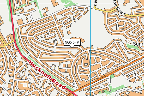 NG5 5FP map - OS VectorMap District (Ordnance Survey)