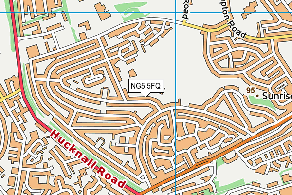 NG5 5FQ map - OS VectorMap District (Ordnance Survey)