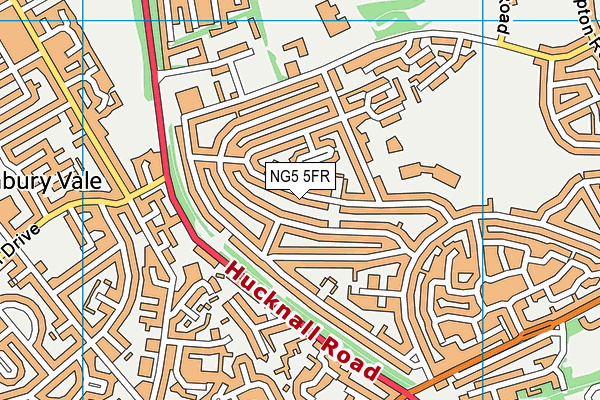 NG5 5FR map - OS VectorMap District (Ordnance Survey)