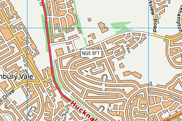 NG5 5FT map - OS VectorMap District (Ordnance Survey)