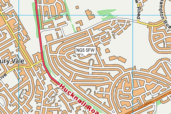 NG5 5FW map - OS VectorMap District (Ordnance Survey)