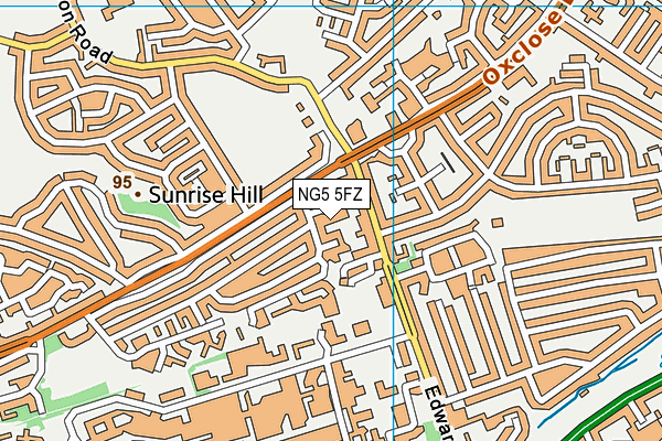 NG5 5FZ map - OS VectorMap District (Ordnance Survey)