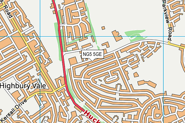 NG5 5GE map - OS VectorMap District (Ordnance Survey)