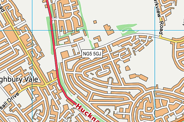 NG5 5GJ map - OS VectorMap District (Ordnance Survey)