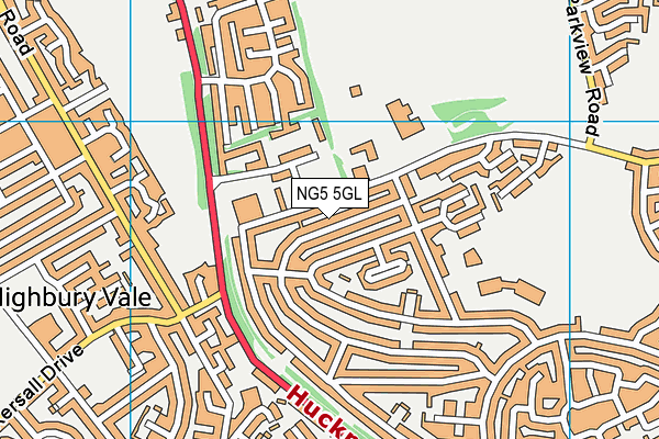 NG5 5GL map - OS VectorMap District (Ordnance Survey)