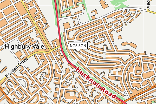 NG5 5GN map - OS VectorMap District (Ordnance Survey)