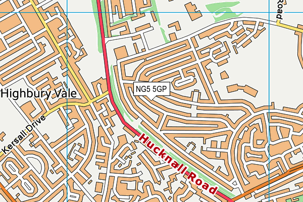 NG5 5GP map - OS VectorMap District (Ordnance Survey)