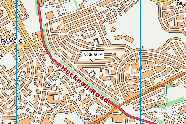 NG5 5GS map - OS VectorMap District (Ordnance Survey)