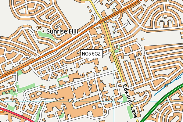 NG5 5GZ map - OS VectorMap District (Ordnance Survey)