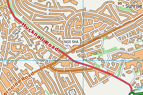 NG5 5HA map - OS VectorMap District (Ordnance Survey)