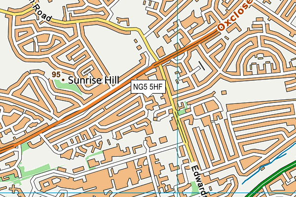 NG5 5HF map - OS VectorMap District (Ordnance Survey)