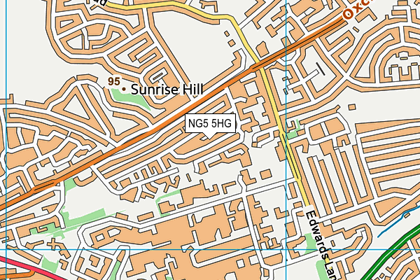 NG5 5HG map - OS VectorMap District (Ordnance Survey)