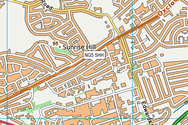 NG5 5HH map - OS VectorMap District (Ordnance Survey)