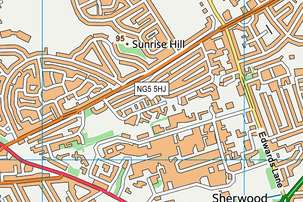 NG5 5HJ map - OS VectorMap District (Ordnance Survey)