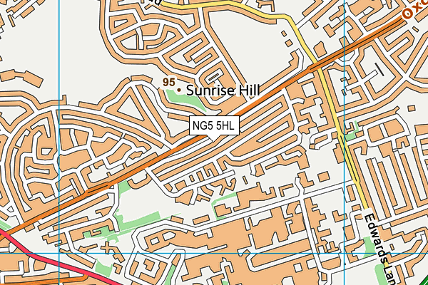 NG5 5HL map - OS VectorMap District (Ordnance Survey)
