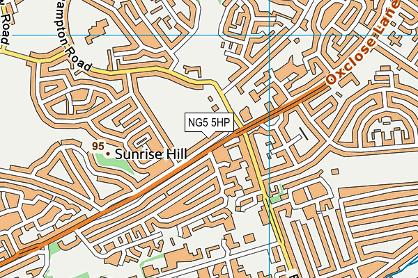 NG5 5HP map - OS VectorMap District (Ordnance Survey)