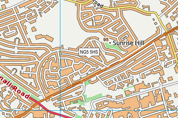 NG5 5HS map - OS VectorMap District (Ordnance Survey)