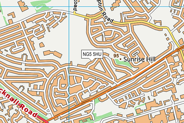 NG5 5HU map - OS VectorMap District (Ordnance Survey)