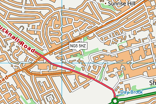 NG5 5HZ map - OS VectorMap District (Ordnance Survey)
