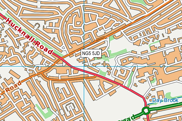 NG5 5JD map - OS VectorMap District (Ordnance Survey)