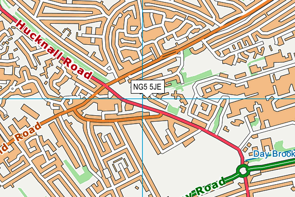 NG5 5JE map - OS VectorMap District (Ordnance Survey)