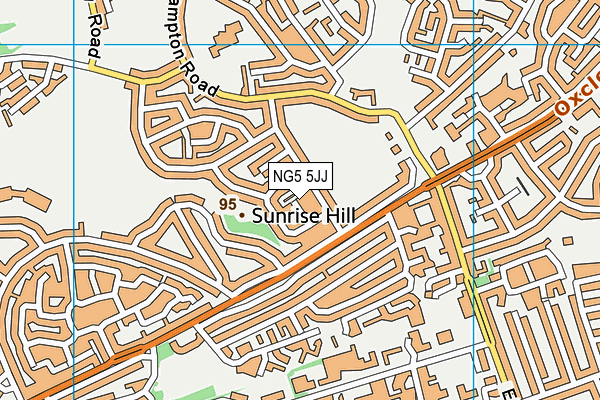 NG5 5JJ map - OS VectorMap District (Ordnance Survey)