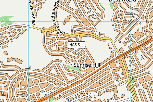NG5 5JL map - OS VectorMap District (Ordnance Survey)