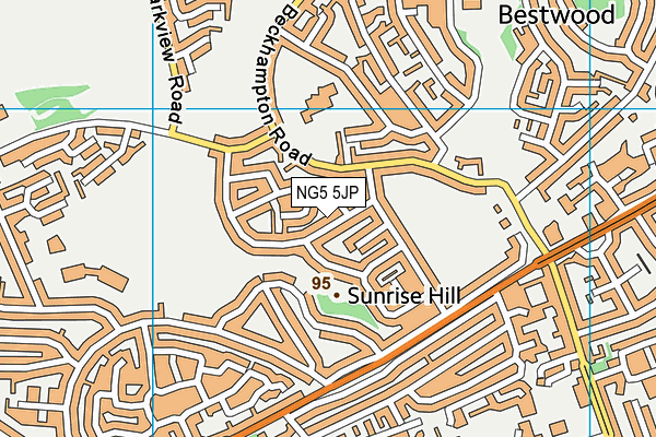 NG5 5JP map - OS VectorMap District (Ordnance Survey)