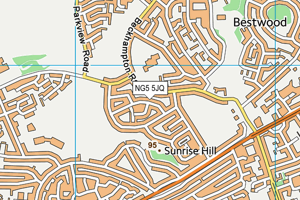 NG5 5JQ map - OS VectorMap District (Ordnance Survey)