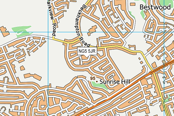 NG5 5JR map - OS VectorMap District (Ordnance Survey)
