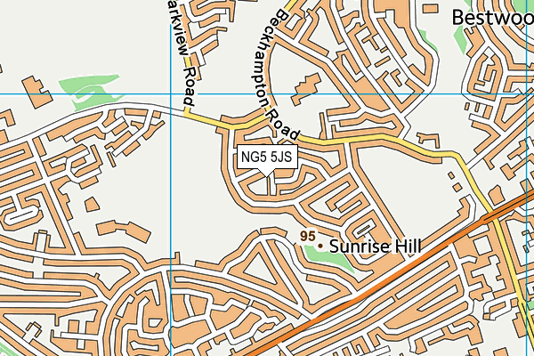 NG5 5JS map - OS VectorMap District (Ordnance Survey)